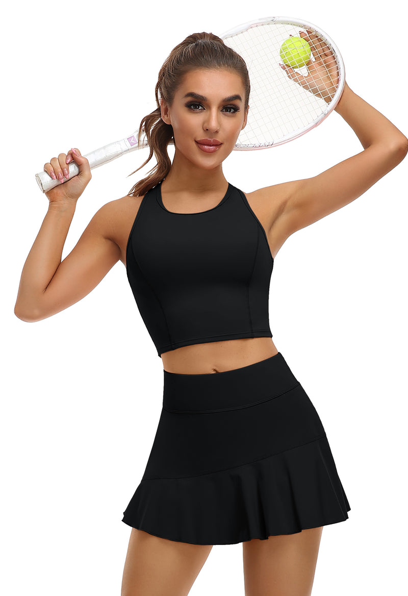 Women's Racerback 2-Piece Pocket Active Tennis Dress with Shorts